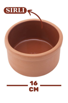 Elizi Çömlekleri Sırlı Toprak Güveç Kasesi, Toprak Çömlek Yoğurt Kabı 1 LT SIRLI