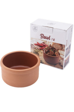 Elizi Çömlekleri Sırlı Toprak Güveç Kasesi, Toprak Çömlek Yoğurt Kabı 1 LT SIRLI