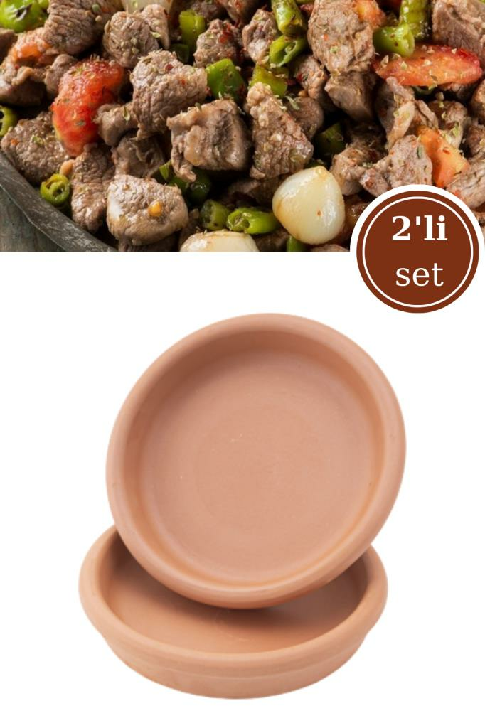 Elizi Çömlekleri 2 Adet Toprak Kavurma Saç Kasesi, Toprak Etlik Kase 2’li Set