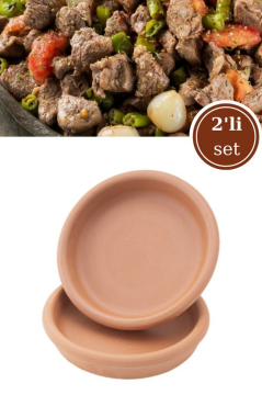 Elizi Çömlekleri 2 Adet Toprak Kavurma Saç Kasesi, Toprak Etlik Kase 2’li Set