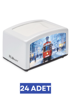 Flosoft F030 Nokta Peçetelik 24 Adet, Yatay Masaüstü Peçete Dağıtıcı 1 Koli=24 Adet