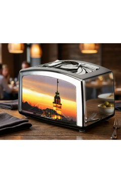 Flosoft F031 Krom Kaplama Nokta Peçetelik, Yatay Masaüstü Peçete Dağıtıcı 1 Koli=24 Adet