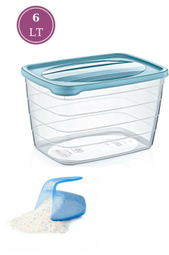 Flosoft 2'li Tablet ve Deterjan Saklama Kutusu, Un Bakliyat Saklama Kabı Set 6Lt+3,5Lt