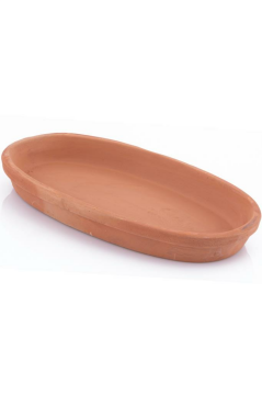 Elizi Çömlekleri Toprak Kayık Kase, Toprak Kayık Güveç Fırın Kabı Büyük Boy (32x16cm)