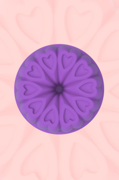 Kalp Desenli Yuvarlak Silikon Kek Kalıbı 23 cm LİLA