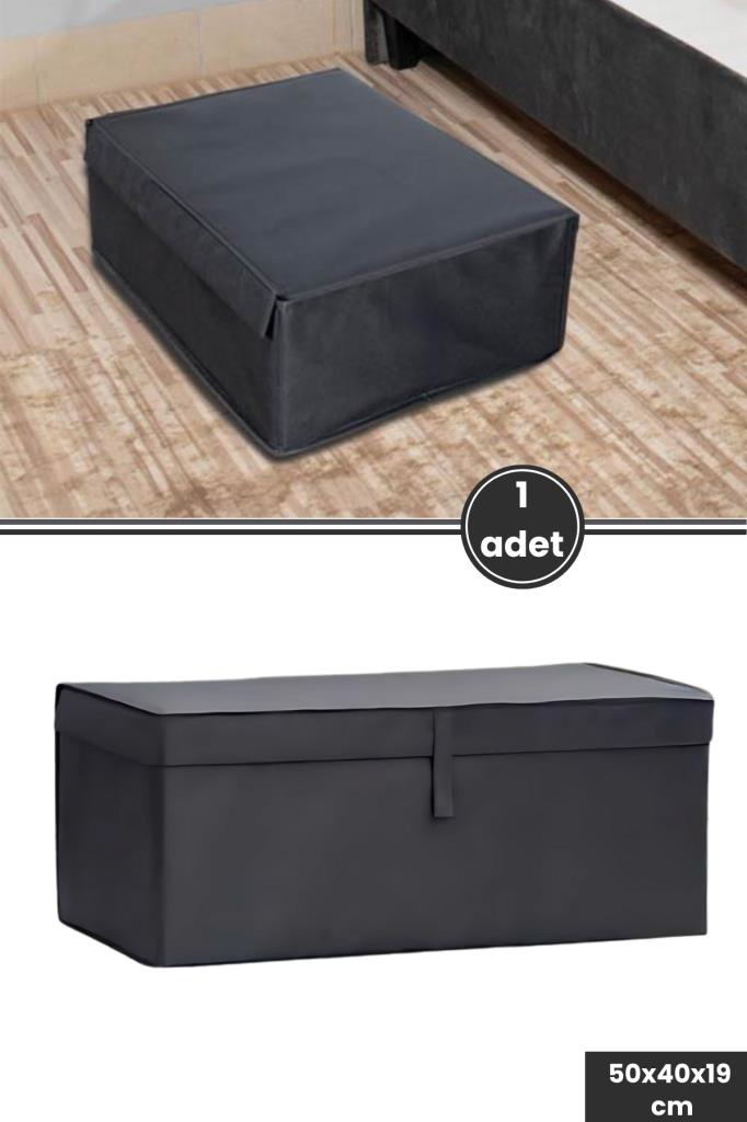 Baza Kutu Hurç, Yatak Kanepe Baza Altı Düzenleyici Su Geçirmez Mukavva Destekli 1 Adet ANTRASİT