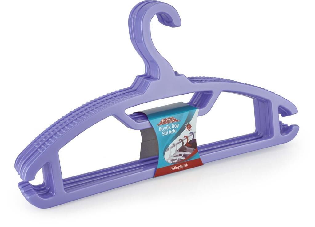 FLORA BÜYÜK BOY STİL ELBİSE ASKISI 6'LI F168 Mavi