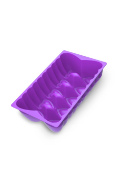 Kalp Desenli Risotto Silikon Baton Kek Kalıbı 26x16 cm LİLA