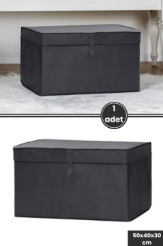 Maxi Kutu Hurç, Çarşaf Nevresim Yastık Kıyafet Düzenleyici Mukava Destekli (50x40cm) 1 Adet Antrasit