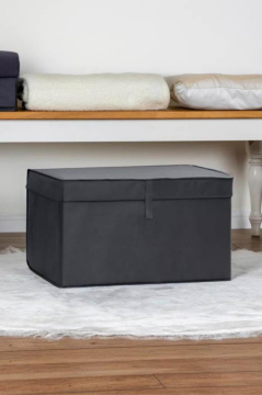 Maxi Kutu Hurç, Çarşaf Nevresim Yastık Kıyafet Düzenleyici Mukava Destekli (50x40cm) 1 Adet Antrasit