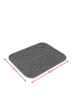 Bulaşık Kurutma Matı, Bulaşıklık - Su Toplamaz Silikon Bulaşık Altlığı Orta Boy 36x25 cm ANTİRASİT