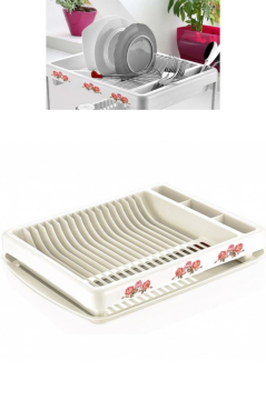 Flosoft Nostalji Tezgah Üstü Tabaklık, Vintage Bölmeli Bulaşıklık, Tepsili Kurutmalık