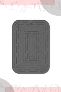 Bulaşık Kurutma Matı, Bulaşıklık - Su Toplamaz Silikon Bulaşık Altlığı Büyük Boy 44x34 cm