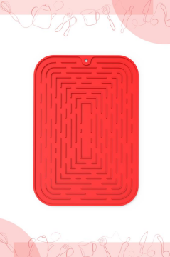 Bulaşık Kurutma Matı, Bulaşıklık - Su Toplamaz Silikon Bulaşık Altlığı Büyük Boy 44x34 cm Kırmızı