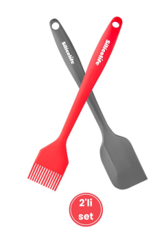 Spatula ve Fırça Seti, Isıya Dayanıklı Yanmaz Yapışmaz Silikon Spatula ve Yumurta Fırçası Set Renkli