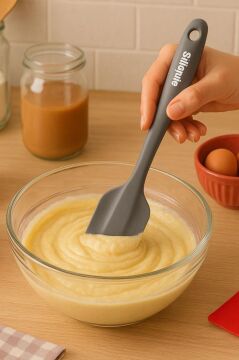 Spatula ve Fırça Seti, Isıya Dayanıklı Yanmaz Yapışmaz Silikon Spatula ve Yumurta Fırçası Set Renkli