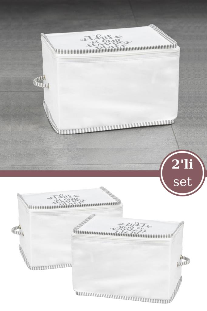 2’li İpli Kazak Hurcu Set, Yatak Baza Kanepe Altı Kıyafet Çamaşır Eşarp Düzenleyici (30x20cm) 2 Adet