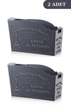 EMHOUSE PLASTİK DİKDÖRTGEN SEPET Gri