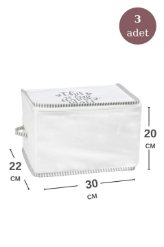 3’lü İpli Kazak Hurcu Set, Yatak Baza Kanepe Altı Kıyafet Çamaşır Eşarp Düzenleyici (30x20cm) 3 Adet