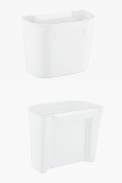 Flosoft Dolap İçi Askılı Çöp Kovası, Dolap Kapağı Asmalı Mutfak Banyo Çöp Kutusu Beyaz