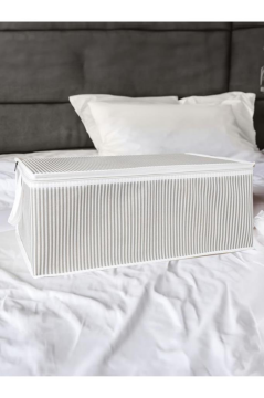 3’lü Baskılı Baza Hurcu Seti, Yatak Kanepe Altı Yastık Kıyafet Çamaşır Düzenleyici (60x40xcm) 3 Adet