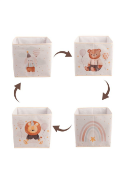 Tavşan Desenli Çocuk Odası Dolap İçi Oyuncak Düzenleyici Saklama Kutusu 30x30x28 cm