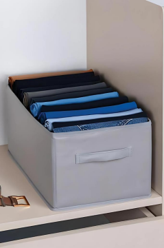 2’li Pantolon Kazak Düzenleyici Set, Elbise Kıyafet Çamaşır Saklama Kutusu Mukava Destekli (40x25cm)