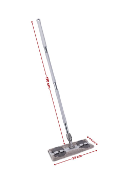 Tüm Bezlere Uyumlu Mandallı Cam Silme Mopu, Yer Duvar Fayans Silme Mopu (Yedek Mikrofiber Bez Hediyeli)