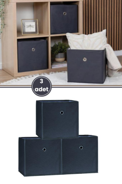 3'lü Çamaşır Oyuncak Raf Düzenleyici Set, Kapaksız Dolap İçi Saklama Kutusu (30x30x30cm) 3 Adet