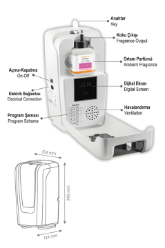 Flosoft F218 Aromax Profesyonel Ortam Parfüm Difüzörü Beyaz, Dijital Ekranlı Koku Makinesi + 1 Adet Parfüm