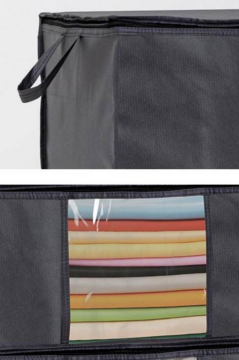 3’lü Baza Hurcu Seti Antrasit, Yatak Kanepe Altı Yastık Kıyafet Çamaşır Düzenleyici (64x45cm) 3 Adet