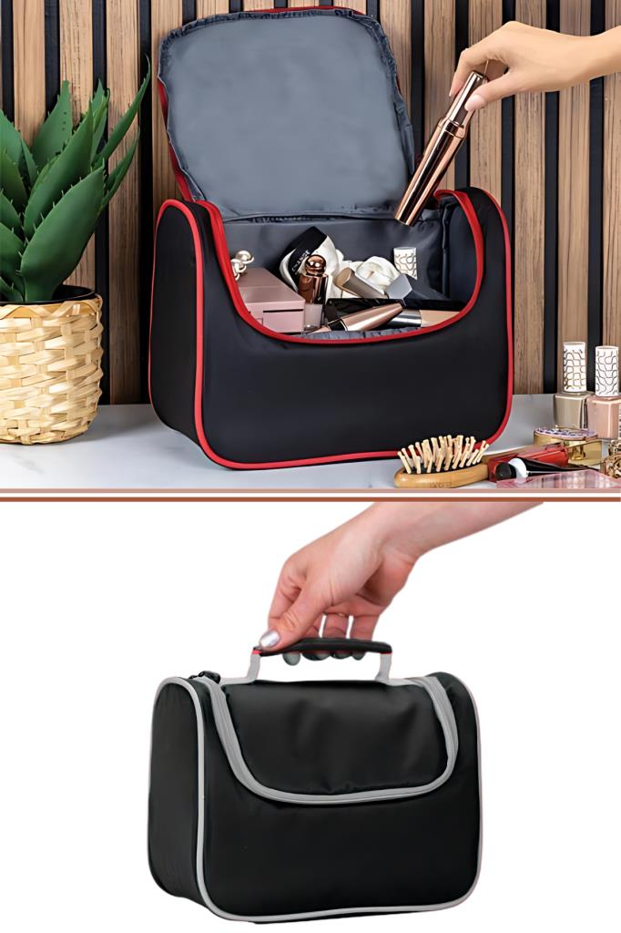 Makyaj Kozmetik Çantası, Geniş İç Hacimli Kozmetik Makyaj Kişisel Bakım Düzenleyici (24x21x15cm)