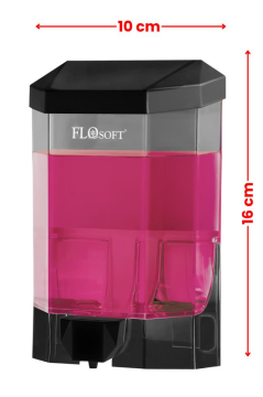 Duvara Monte Siyah Sıvı Sabunluk F032S, Mutfak Banyo Duş Şampuan Dezenfektan Sabun Dispanseri 500 ml