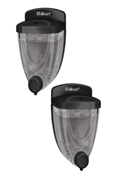 2 Adet Duvara Monte Sıvı Sabunluk F011S, Mutfak Banyo Duş Şampuan Dezenfektan Sabun Dispanseri Siyah