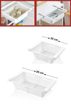 Dolap İçi Ayarlanabilir Askılı Raf, Buzdolabı Akordiyon Süzgeçli Saklama Rafı, Düzenleyici Organizer