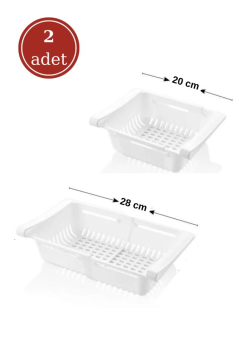 2 Adet Dolap İçi Ayarlanabilir Askılı Raf, Buzdolabı Akordiyon Süzgeçli Saklama Organizer 2 Adet