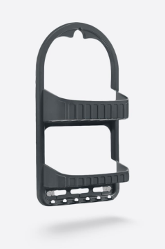 Flosoft 2 Raflı Şampuanlık, Asılabilir Vantuzlu Banyo Duş Şampuan Sabun Kozmetik Düzenleyici Beyaz Füme