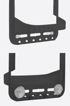 Flosoft 2 Raflı Şampuanlık, Asılabilir Vantuzlu Banyo Duş Şampuan Sabun Kozmetik Düzenleyici Beyaz Füme