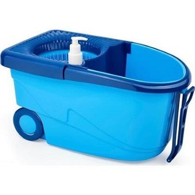 FLORA TRENDY TEKERLEKLİ ÇEKMELİ TEMİZLİK SETİ F369 Mavi