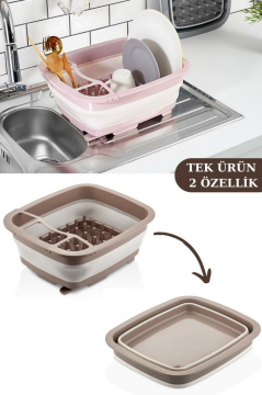 Flosoft Katlanabilir Bulaşıklık & Badya, Akordiyon Kaşıklık Bölmeli Tabaklık Kurutmalık Badya 1 ADET Yeşil