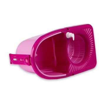 FLORA TRENDY TEKERLEKLİ ÇEKMELİ TEMİZLİK SETİ F369 Pembe