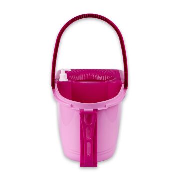 FLORA TRENDY TEKERLEKLİ ÇEKMELİ TEMİZLİK SETİ F369 Pembe