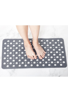 Vantuzlu Banyo ve Duş Kaydırmazı Dikdörtgen, Duşakabin Küvet İçi Kaydırmaz Vantuzlu Banyo Paspası Füme