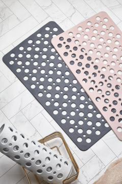 Vantuzlu Banyo ve Duş Kaydırmazı Dikdörtgen, Duşakabin Küvet İçi Kaydırmaz Vantuzlu Banyo Paspası Füme