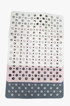 Kare Vantuzlu Banyo ve Duş Kaydırmazı, Küvet İçi Duşakabin Kaydırmaz Vantuzlu Banyo Paspası 54x54cm Füme