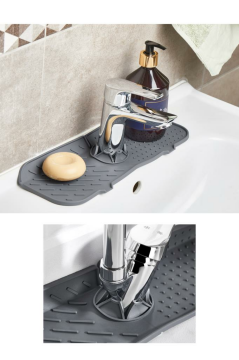 2’li Musluk Lavabo Matı Seti, Büyük Boy Çok Amaçlı Kurutmalık ve Bulaşık Süngeri Matı 2’li Set