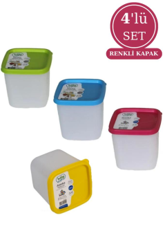 Flosoft 380 ml Alaska Buzdolabı Dondurucu Erzak Gıda Saklama Kabı 4'lü Set (4x380ml)