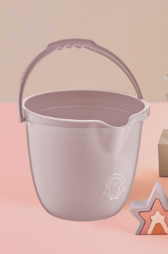 Flosoft Bebek Banyo Kovası, Saplı Oluklu Çok Amaçlı Kova 13 litre Pembe