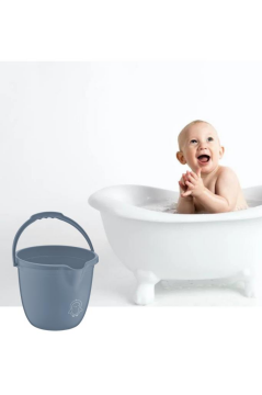 Flosoft Bebek Banyo Kovası, Saplı Oluklu Çok Amaçlı Kova 13 litre Mavi