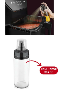 Silicolife Airfryer Pişirme Kabı, 6’lı Muffin Kek Kalıbı ve Sprey Cam Yağlık- Tüm Fritözlerle Uyumlu